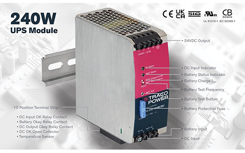 TRACO Announces High-performance 240 Watt UPS Module
