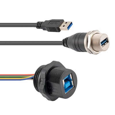 L-com introduces U3A00025-10I and U3A00027-10I waterproof USB 3.0 cable assemblies