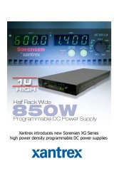 Xantrex introduces Sorensen XG programmable DC power supplies
