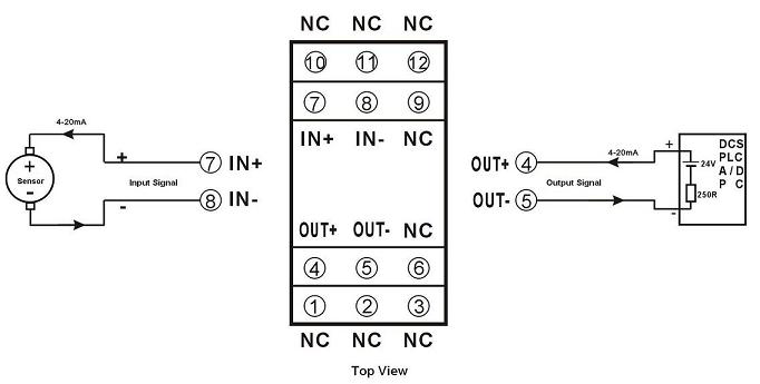 2 Wires Loop-Powered 4-20mA Signal Isolator