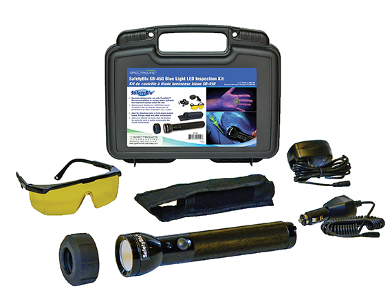 Spectroline releases SB-450 SafetyBlu blue light inspection kit
