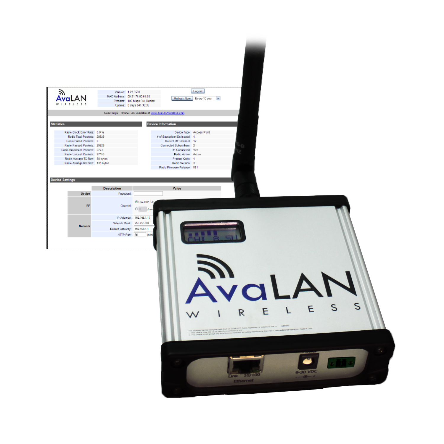 AvaLAN Product Release: Secure 900 Mhz Frequency Hopping Ethernet Radio